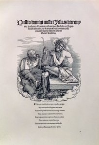 Un soldat romain se moquant du Christ, avec le nom de l