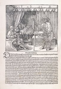 Un dessinateur dessinant un portrait, utilisant un cadre de dessin, 1525 - Albrecht Dürer