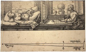 Artiste dessinant un nu avec un dispositif de perspective, 1538