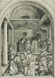 Le Christ parmi les docteurs, de La Vie de la Vierge - Albrecht Dürer