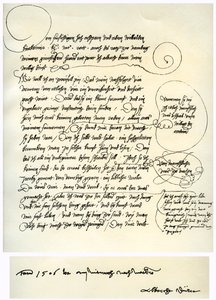 Brouillon de la dédicace d
