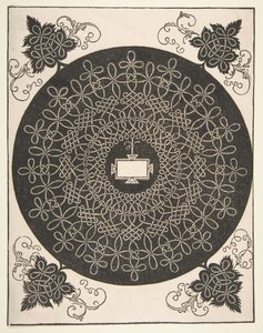 Motif de broderie avec un panneau oblong au centre, avant 1521