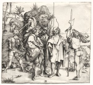 Cinq soldats et un Turc à cheval, probablement 1496