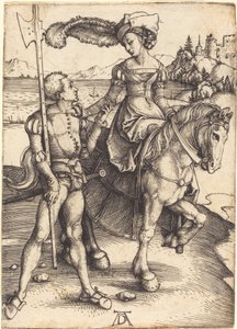 Dame à cheval et le lansquenet - Albrecht Dürer