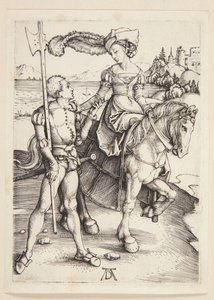 Dame à cheval et lansquenet - Albrecht Dürer