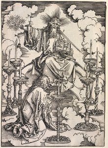 Révélation de Saint Jean : Saint Jean contemplant les sept chandeliers - Albrecht Dürer