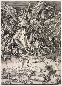 Révélation de Saint Jean : Saint Michel combattant le dragon, 1511 - Albrecht Dürer