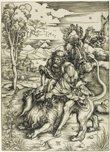 Samson déchirant le lion - Albrecht Dürer