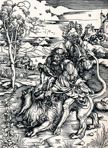 Samson déchirant le lion, 1497 - Albrecht Dürer