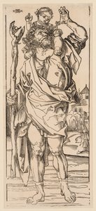 Saint Christophe traversant le ruisseau, 1528 - Albrecht Dürer