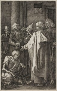 Saint Pierre et Saint Jean guérissant le paralytique, de La Passion gravée - Albrecht Dürer