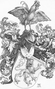 Les Armoiries avec un Lion et un Coq, c1502-1503, 1906 - Albrecht Dürer