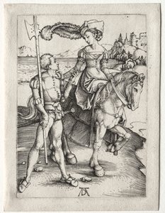 La dame à cheval et le lansquenet - Albrecht Dürer