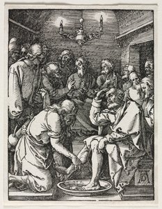 La Petite Passion : Le Christ lavant les pieds de Saint Pierre - Albrecht Dürer