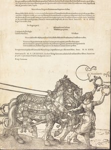 Le char triomphal de Maximilien I Le Grand Char Triomphal [plaque 8 de 8], édition latine de 1523 - Albrecht Dürer