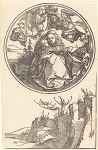 La Vierge couronnée par deux anges au-dessus d