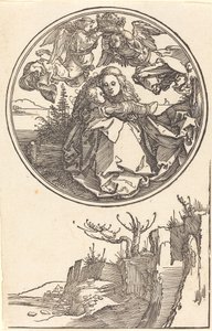 La Vierge couronnée par deux anges au-dessus d