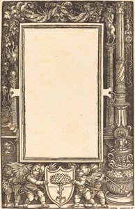 Bordure de titre avec putti tenant les armes de Pirckheimer, probablement 1513