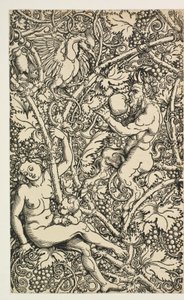 Deux dessins pour tapisserie avec famille de satyres