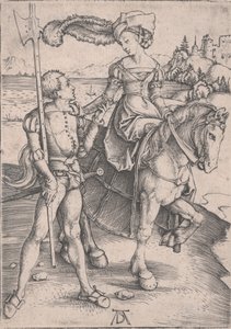 Une dame à cheval et un lansquenet - Albrecht Dürer