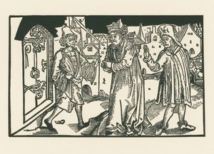 Davus, Simo et Chremes, vers 1492-93 (gravure sur bois) - Albrecht Dürer or Duerer