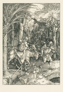 Fuite en Égypte, vers 1504 (gravure sur bois) - Albrecht Dürer or Duerer