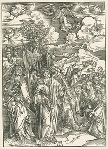 Quatre anges retenant les vents et la signature des élus. L
