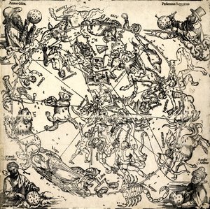 Imagines coeli Septentrionales cum duodecim imaginibus zodiaci, c.1510-c.20 (gravure sur bois)