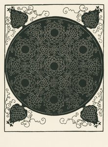 Nœud avec un petit cercle noir au centre qui est répété six fois - Albrecht Dürer or Duerer