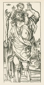 Saint Christophe. Nuremberg, vers 1500-05 (gravure sur bois) - Albrecht Dürer or Duerer