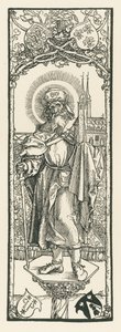 Saint Sebald sur la colonne, vers 1501 (gravure sur bois) - Albrecht Dürer or Duerer