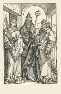 Saints Étienne, Sixte et Laurent, vers 1504-05 (gravure sur bois) - Albrecht Dürer or Duerer