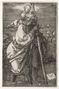Saint Christophe, tourné vers la gauche - Albrecht Dürer or Duerer