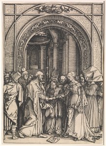 Les fiançailles de la Vierge de : La vie de la Vierge, vers 1504-05 - Albrecht Dürer