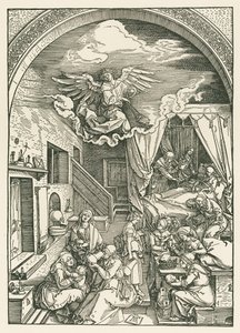 La naissance de la Vierge, vers 1503 (gravure sur bois) - Albrecht Dürer or Duerer