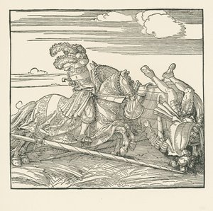 Le tournoi allemand, vers 1517-18 (gravure sur bois) - Albrecht Dürer or Duerer