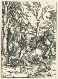 Le chevalier et le Landsknecht, vers 1496 (gravure sur bois) - Albrecht Dürer or Duerer