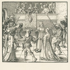 La mascarade (gravure sur bois) - Albrecht Dürer or Duerer