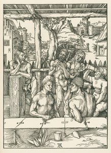 Le bain des hommes, vers 1496-97 (gravure sur bois) - Albrecht Dürer or Duerer