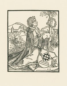 Le poète Sebastian Brant à genoux - Albrecht Dürer or Duerer