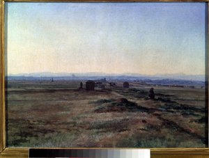 Vue de la via Appia au coucher de soleil