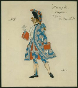 Costume pour la pièce Le Masque de M. Lermontov, 1917 - Aleksandr Jakovlevic Golovin