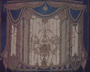 Conception de rideau pour la pièce de théâtre Le Masque de M. Lermontov, 1917 - Aleksandr Jakovlevic Golovin