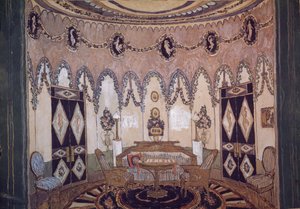 Décor de scène pour la pièce de théâtre Deux frères de M. Lermontov, 1915 - Aleksandr Jakovlevic Golovin