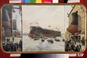 Le lancement du croiseur de guerre Pamiat Azova