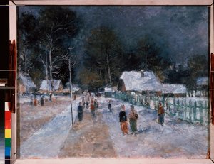 Hiver. Œuvre de Alexander Vasilyevich Shevchenko (Alexandre Chevtchenko) (1883-1948), huile sur carton