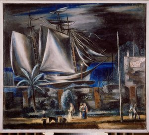 Port marin, la nuit - Aleksandr Vasilievich Shevchenko