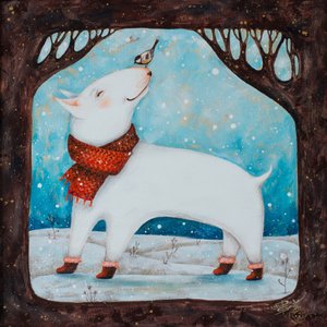 Un bull terrier blanc comme neige - Aleksandra Paranchenko