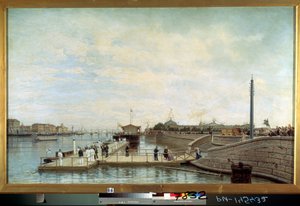 Cérémonie pour le bicentenaire de la naissance du tsar Pierre Ier le Grand sur la Neva à Saint-Pétersbourg