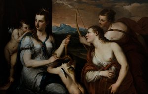 Vénus bandant les yeux de Cupidon